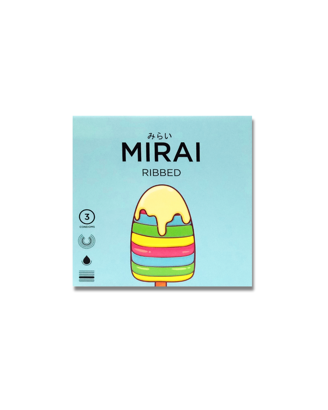 Mirai Ribbed Condom 3 Pieces Set