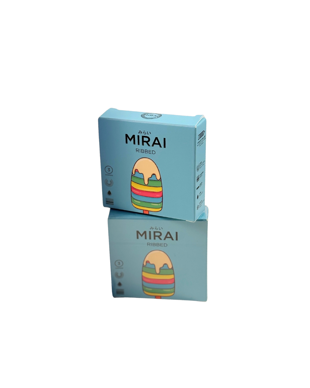 Mirai Ribbed Condom 3 pieces set