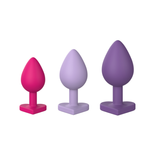 Love Signal Triple Heart Anal Butt Plug Set