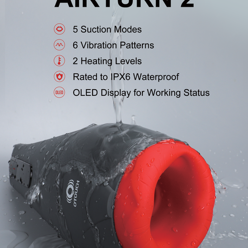 OTOUCH Airturn 2 - Rechargeable Suction Warming Vibrating Masturbator
