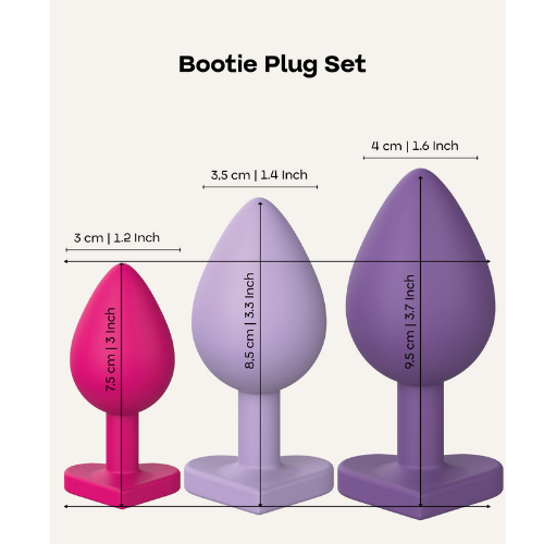 Love Signal Triple Heart Anal Butt Plug Set