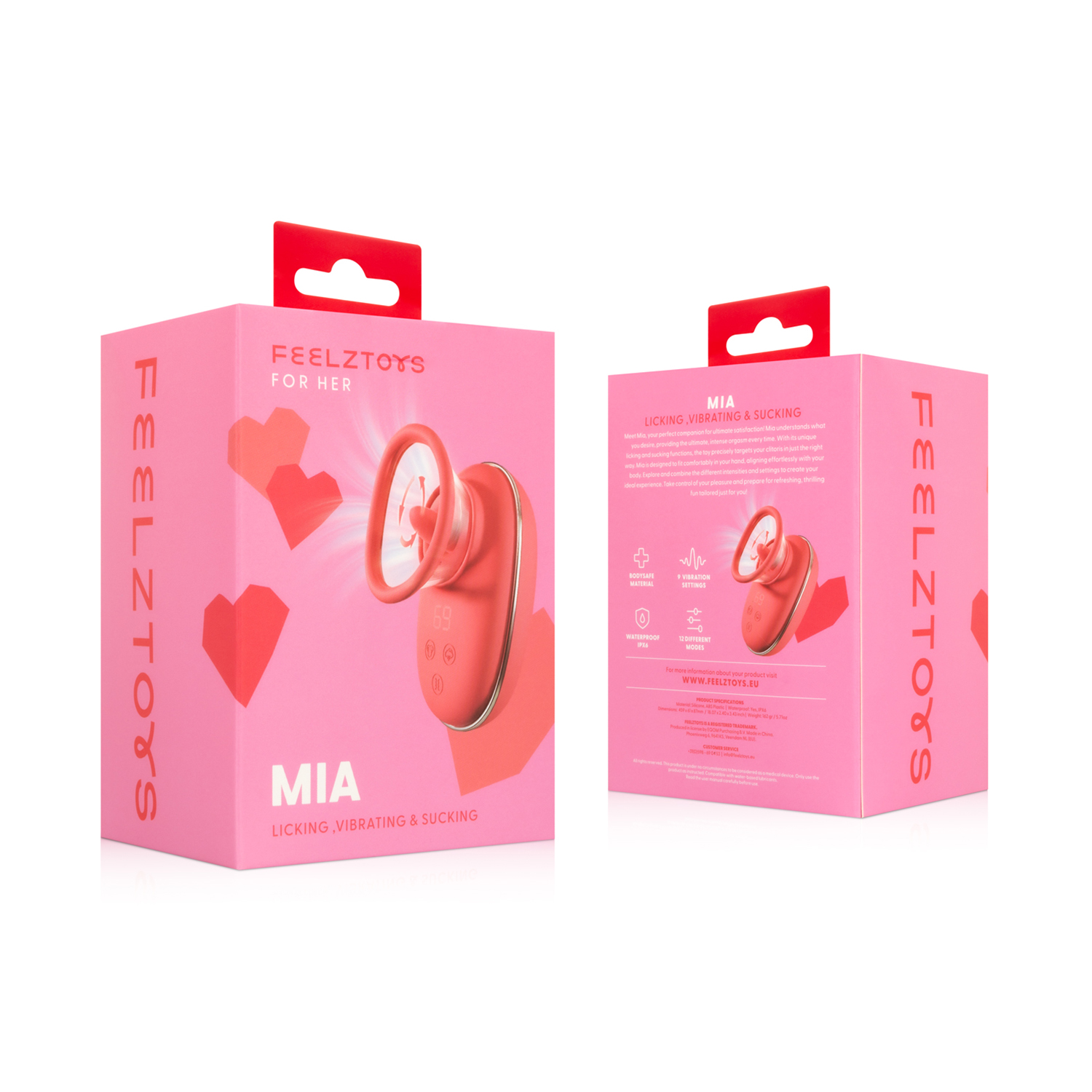 Feelztoys Mia Licking, Vibrating  and Sucking Clitoral Stimulator