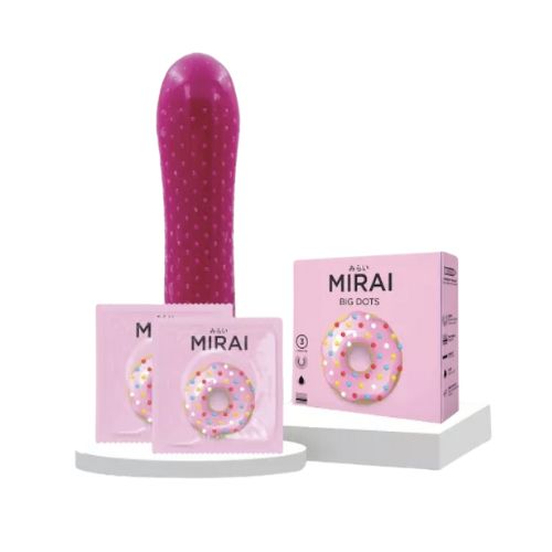 Mirai Big Dots Doughnut Lateks Condom 3 pieces set